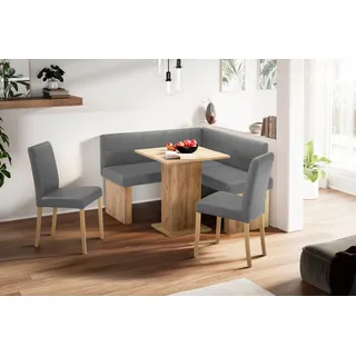 massivline & more Anna 2 130 x 83 x 130 cm Kunstleder grau/eiche