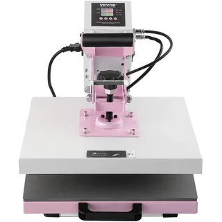 Vevor Wärmepresse, 15 x 15 Zoll digitale Wärmepresse, herausziehbare Wärmeübertragungsmaschine, schnelles und gleichmäßiges Aufheizen, 2-lagige Isolierbaumwolle, Wärmeübertragungsmaschine für T-Shirts/Kissen/Taschen, Rosa