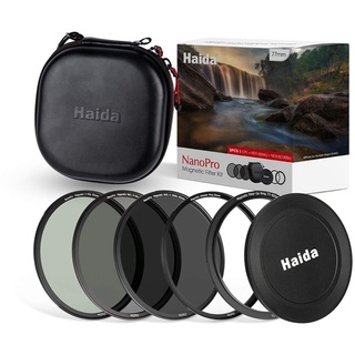 HAIDA Ultra Slim NanoPro MC Magnetic Set für 72mm / 77mm Filterdurchmesser - ND64x, ND1000x, Polfilter, Magnet Cap und Filtertasche