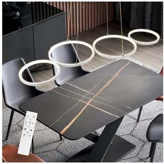 GBLY Pendelleuchte LED Hängelampe 88CM Dimmbar mit Fernbedienung Esstischlampe Esstisch Schwarz Hängeleuchte Ring 54W Höhenverstellbar Esszimmerlampe für Wohnzimmer Arbeitszimmer Büro Esszimmer
