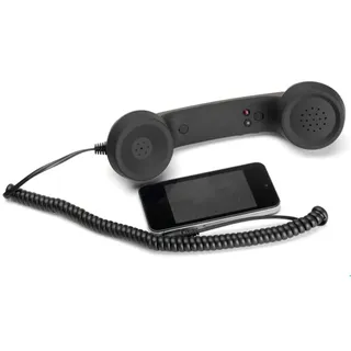 Annadue Handy-Hörer, Vintage-Retro-Telefonhörer, Handy-Telefonhörer für Alle Smartphones und Computer mit 3,5-mm-Kopfhöreranschluss (Schwarz)