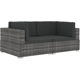 vidaXL Ecksofas 2 Stk. mit Auflagen grau