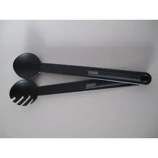 TUPPERWARE Griffbereit Combinette schwarz Salatbesteck Pastazange Pasta Zange