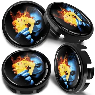 SkinoEu Nabendeckel 65mm Schwarz kompatibel mit VW & Skoda 4er Set Nabenkappen passend für OEM 3B7601171 6U7601171 CV 21