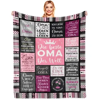 YESTUTI Oma Geschenk Weihnachten, Beste Oma Geschenke, Sinnvolle Geschenke für Oma, Geschenk für Oma von Enkel/Enkelin zum Geburtstag, Oma Geburtstagsgeschenk Muttertagsgeschenke Decke 150x130CM