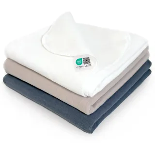 MAKIAN Moltontücher Stoffwindeln - 3er Pack, 80x80 cm - weiche Baby Spucktücher aus 100% Baumwolle - Schadstoffgeprüft, Öko Tex Standard 100 - Graphit/Greige/Weiß