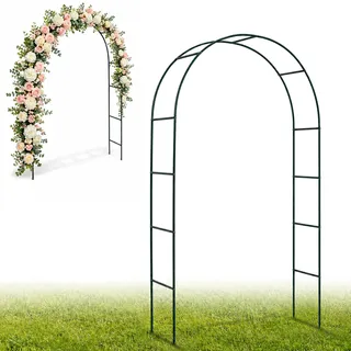 Rosenbogen Torbogen Garten,Rosenbogen Metall,Gartenbogen für Kletterpflanzen,Rosen,Garten,Pergola,pulverbeschichteter Stahl, Gartenlaube,wetterfest,Rankhilfe,Torbogen,SpalierDekoBallonbogen-Kit
