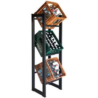 Quick Star Getränkekistenregal 39x30x140cm für 3 Kästen Getränkekistenhalter Standregal