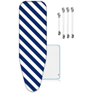 ZJBKX Bügelbrettbezug XL, Bügelbrettbezüge 150x60cm, für Dampfbügeleisen für Schnelleres Bügeln, mit Clips und Verbrühschutztücher