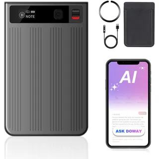 Qoosea KI Diktiergerät mit Schreibfunktion 64GB Mini Digitaler Voice Recorder Aufnahmegerät ChatGPT-4.0 Transkription & Mind Map, App-Steuerung für Vorlesungen, Meetings, Anrufe, Duale Aufnahmemodi