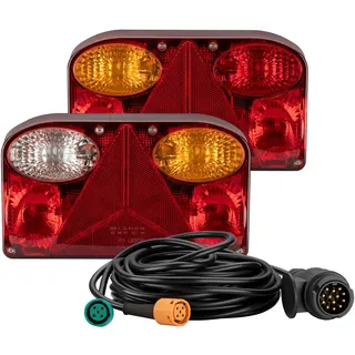 Wiltec Rückleuchten-Set 12V 13-polig mit Kabel 5 m