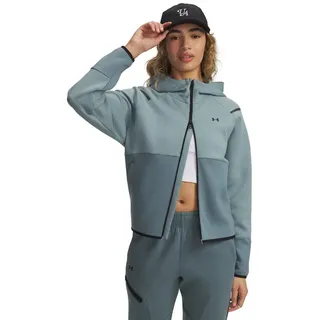 Under Armour Unstoppable Fleece Kapuzenjacke Damen Serpentine/Jasper Blue S