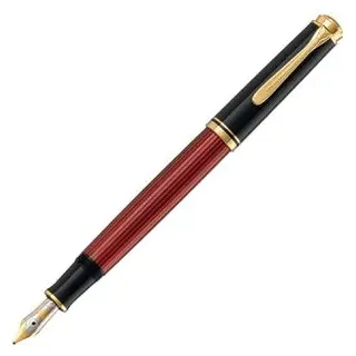 Pelikan Souverän 600, schwarz/rot, 14-Karat Bicolor-Goldfeder