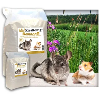 Premium Badesand für Chinchillasand, Hamster, Rennmäuse und Degus - samtweiche abgerundete Körnung 5 Kilogramm