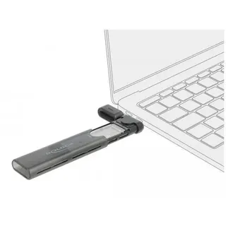 DeLock Externes USB Type-C Combo Gehäuse für M.2 NVMe PCIe oder SATA SSD - werkzeugfrei