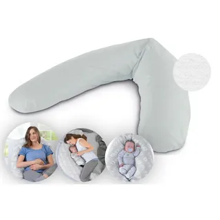 Stillkissen Das Komfort mit Mikroperlen-Füllung inkl. Bezug Jersey grau