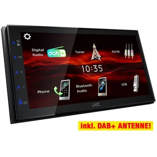 JVC 2-DIN KW-M180DBT Auto Radioset für VW Caddy (2K) 2003-2015