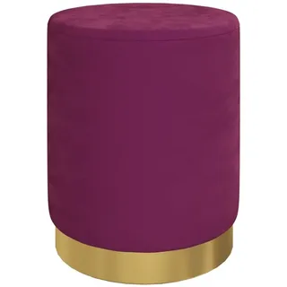vidaXL Runder Aufbewahrungshocker Violett Samt 31 x 37 cm