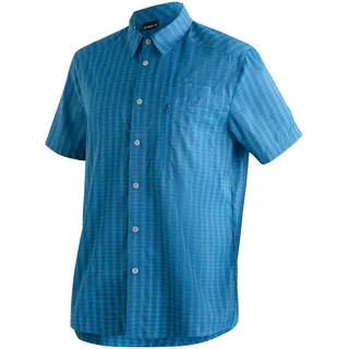 Maier Sports Kurzarmhemd Blue Check S