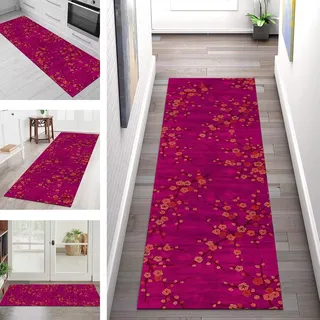 Läufer Teppich Lang Flur Küche Rutschfest Waschbar Teppichmatten Küchenläufer 70X180CM Modern Abstrakt Korridor Teppichläufer Wohnzimmer Schlafzimmer Polyester Eingangsmatte Meterware Küchenteppich