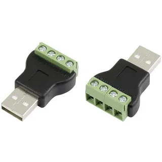 TRU Components USB-Steckverbinder mit Schraubanschluss Stecker, gerade USB-Stecker Typ A