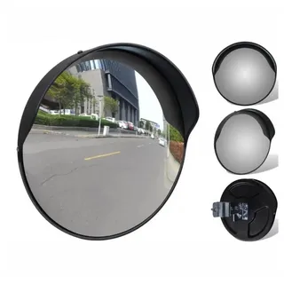 vidaXL Verkehrsspiegel Konvex Ø 30 cm Schwarz