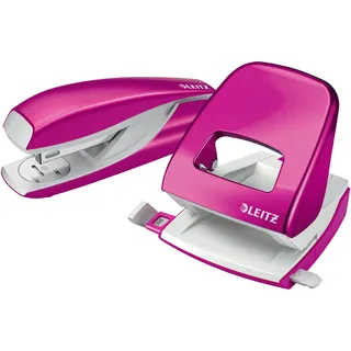 Leitz Locher und Heftgeräte Set WOW 5095 pink-metallic