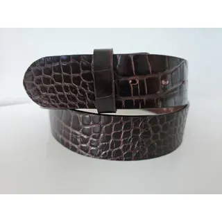 umjuBELT Gürtel Colombo dunkel braun Leder Größe 80 85 90 95 Kroko-Style
