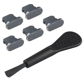 Futheda 5 Stück Anti Staubstecker Metall-Abdeckkappen-Ladeanschluss kompatibel mit iPhone 14 13 12 11 X XS XR 8 7 SE Mini Plus Pro Max iPad Grau
