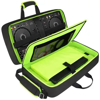 SNIGJAT DJ-Controller-Tasche für DDJ FLX4/DJ 400/DDJ REV1, gepolsterte DJ-Controller-Tasche mit 5 Taschen für Laptop, Kopfhörer, Kabel, DJ-Tragetasche mit verstellbarem Schultergurt, 54,6 x 30 x 6,3