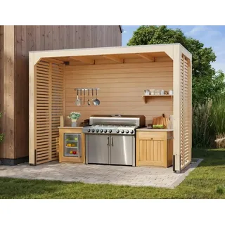 Grillpavillon Grillküchenunterstand Pavillon Leimholz Grillunterstand 320x160 cm
