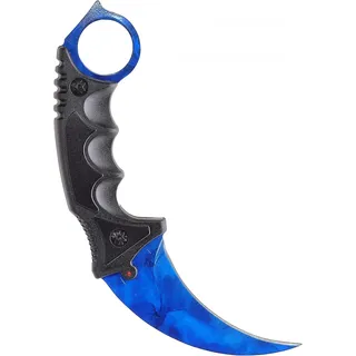 Generisch CSGO CS2 Messer Karambit Elite Doppler Sapphire Stumpf - Counter Strike Global Offensive Carambit Knife scharf - Coole Gaming Accessoires, Sachen, Stuff, Deko & Geschenke für Jungs & Männer