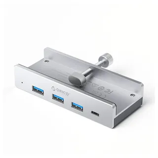 ORICO MH4PC USB-C Hub 4-Port mit Tischklemme Silber - Silber