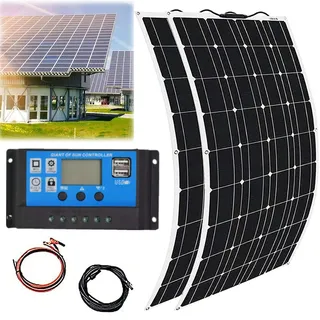SEEANN 800 W Solarpanel-Kit-System, 2 Stück 400 W 18 V Flexibles monokristallines Solarmodul für Wohnmobil, Boot, Zelt, Auto, Anhänger, Batterieladung
