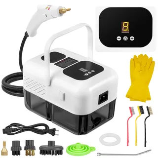 Dampfreiniger Handgerät, 2500W Steam Cleaner Dampfreiniger für Alles, Hochtemperatur Dampfreinigungsmaschine, 1,2L Wassertank Tragbarer Steamer mit Bürstenköpfen Handdampfreiniger für Boden/Küche/Auto