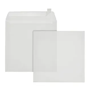 ÖKI Briefumschläge quadratisch ohne Fenster transparent haftklebend 50 St.