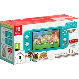türkis + Animal Crossing: New Horizons – Nepp-und-Schlepp-Edition + Nintendo Online 12-monatige (365-tägige) Einzelmitgliedschaft