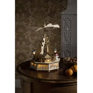 Konstsmide LED Holzpyramide naturfarben 22 x 22 x 28,5 cm