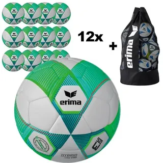 12x Erima Fußball Hybrid Lite 290 Gr.3 + Ballsack - mehrfarbig