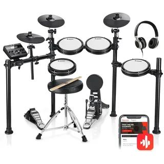 Donner DED-200 E-Drum-Sets, E-Schlagzeug mit 450 Sounds, USB-MIDI-Konnektivität, Drum Throne/Sticks/Kopfhörer/Audiokabel, Weihnachtsgeburtstagsgeschenk