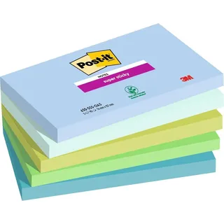 Post-it Post-it® Super Sticky Notes Oasis Collection Haftnotizen extrastark farbsortiert, 5 Blöcke