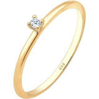 Elli DIAMONDS Verlobung Solitär Diamant (0.015 ct.) 585 Gelbgold Ringe Damen