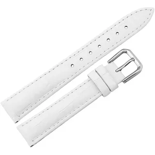 Kalbsleder-Ersatzarmband aus Leder, Slub-Muster, mehrfarbig, Valentinstagsgeschenk, weiß, 18 mm, Armband, verstellbar