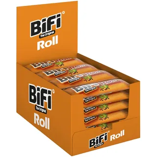 BiFi Roll – 24er Pack (24 x 40g) - Salami Snack in einem lockeren Teig – Original Wurstsnack To Go - für Unterwegs, im Büro oder beim Sport - mit Pfeffer, Koriander und Knoblauch