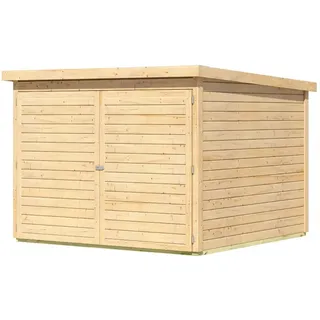 Karibu Fahrradgarage 4, naturbelassen, 19 mm, 212 x 216 cm