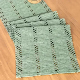 Dremisland Tischläufer Salbeigrün Bauernhaus Klein Tischdecke 30x240 cm | Boho Makramee Tischläufer Mesh Tischabdeckung Table Runner Tischdeko Frühling Tisch Läufer für Party Valentinstag