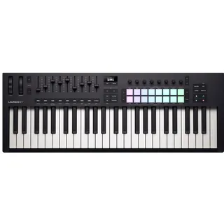 Novation Launchkey 49 MK4 – 49 halb gewichteten Tasten und DAW-Integration. Akkord-/Skalenmodi, 8 Drum-Pads und Arpeggiator. Inkl. Musikproduktions-Software-Bundle