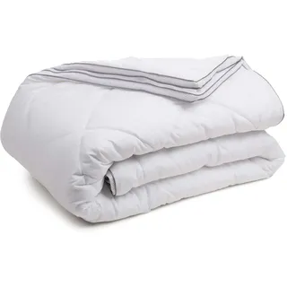 Gözze - 4-Jahreszeitendecke, 2er-Set, Sommerbettdecke + Herbst-/Frühlingsbettdecke, Atmungsaktive Bettdecke mit Klimaband, 135 x 200 cm - Weiß