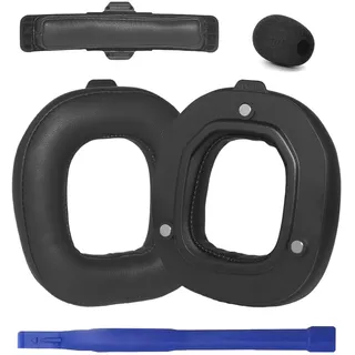 Aiivioll Ersatz Ohrpolster für A50 Gen 4 Ohrpolster sind geeignet für Astro A50 Gen 4, Gen 5 und A50X Bluetooth-Funkkopfhörer, die Ersatz-Ohrpolster sind aus Proteinleder (Schwarz)