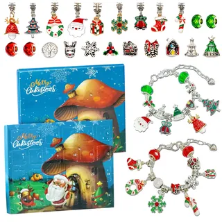 Adventskalender 2024 Mädchen Kinder,24 Stück Adventskalender Schmuck,Adventskalender Mädchen mit Armkette Kette,Adventskalender Kinder Perfekt Geschenke für 4 5 6 7 8 9 10 11 12 13 Jahre